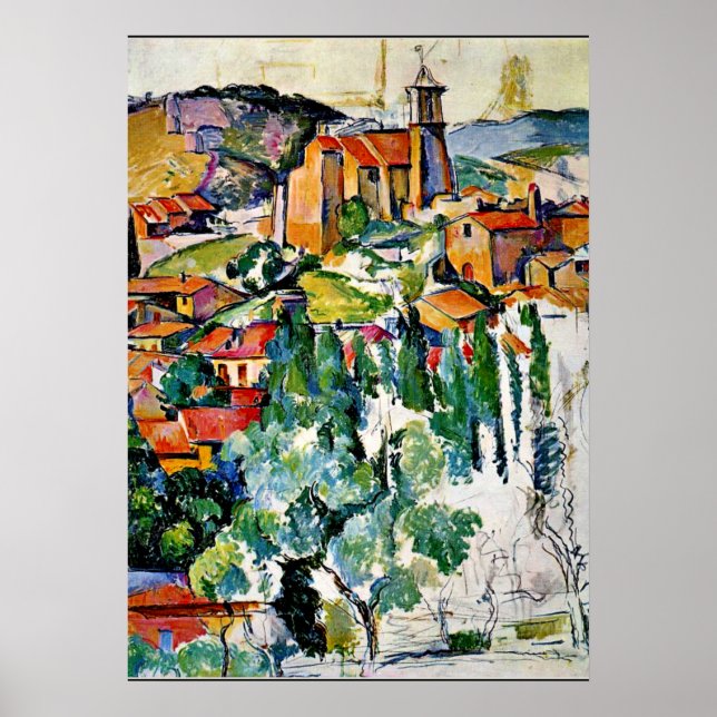Póster Cezanne - La aldea de Gardanne (Frente)