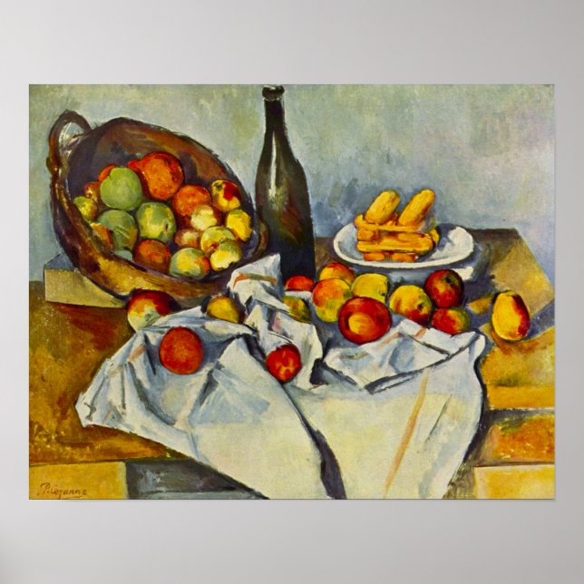 Póster Cezanne La cesta de manzanas Poster (Frente)