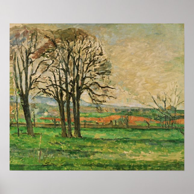 Póster Cézanne - Los Bare Trees De Jas De Bouffan (Frente)