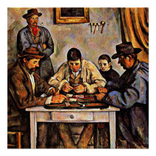 Póster Cezanne - Los jugadores de la tarjeta-1892