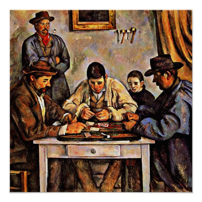 Póster Cezanne - Los jugadores de la tarjeta-1892 (Anverso)