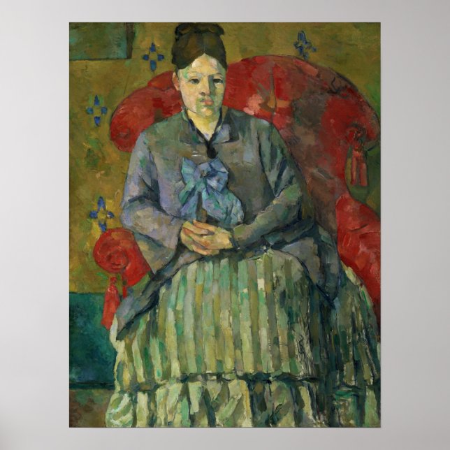 Póster Cézanne - Madame Cézanne en una butaca roja (Frente)