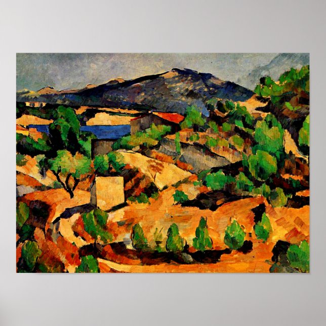 Póster Cezanne - Montañas vistas desde L'Estaque (Frente)