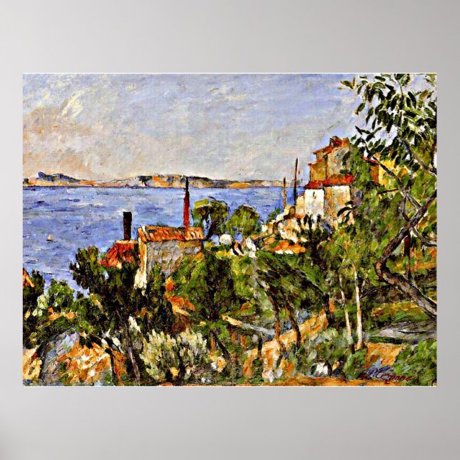 Póster Cezanne - Paisaje, estudio tras naturaleza, (Frente)