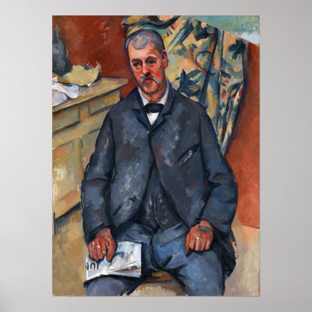 Póster Cézanne - Seated Man (Frente)