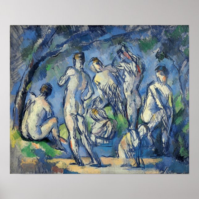 Póster Cézanne - Siete Bathers (Frente)