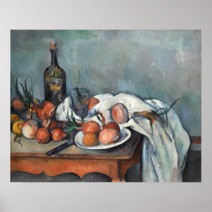 Póster Cézanne - Todavía la vida con las cebollas