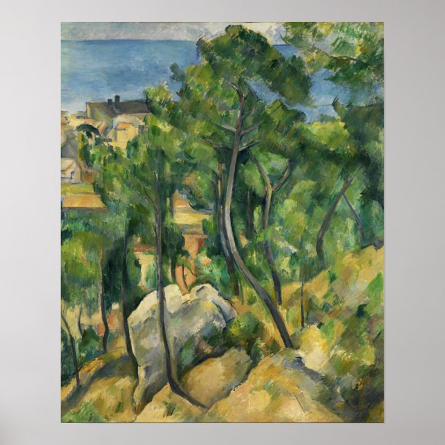 Póster Cézanne - Vista Al Mar En L'Estaque (Frente)