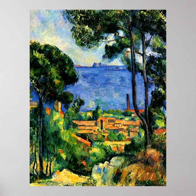 Póster Cezanne - Vista del Estaque (Frente)