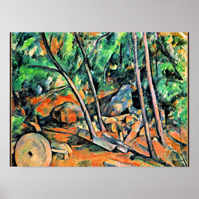 Póster Cezanne - Woods con Millstone (Frente)