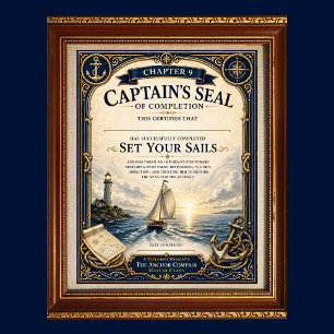Póster ch9 Izar tus Velas Certificado del Capitán Sello