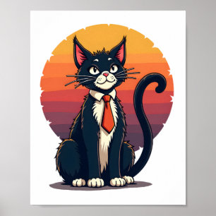 Póster Ch Ch Ch Meow Meow Disfraz Espantoso de Halloween 