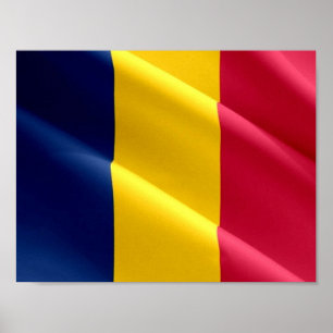 Póster Chad - Bandera onduladora -