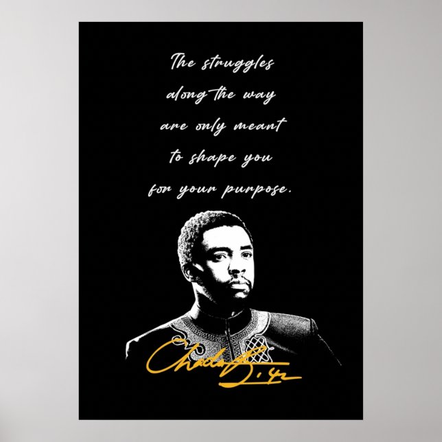 Póster Chadwick Boseman Inspirador (Frente)