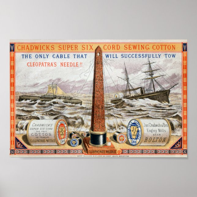 Póster Chadwicks Scoser publicidad de algodón de cosecha (Frente)