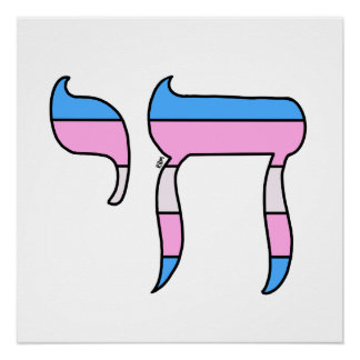 Póster Chai de la bandera del orgullo trans