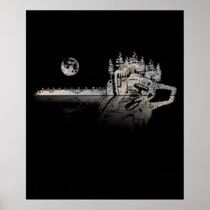 Póster Chainsaw Woodworker Gift Men Lumberjack Arborist