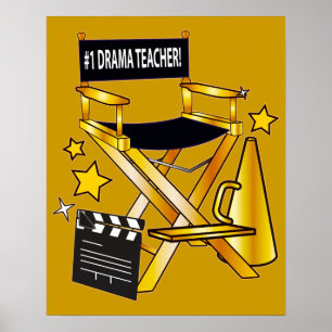 Póster Chair de director: Profesor del drama del número