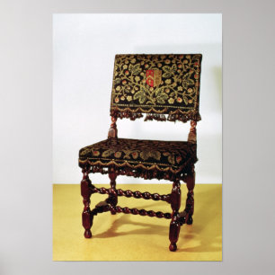 Póster Chair with spiral stretchers, late 17th century