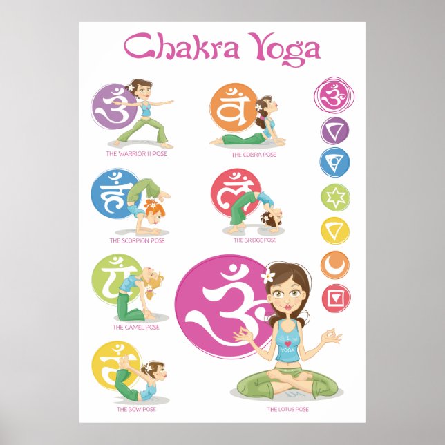 Póster Chakra yoga Girls Illustrations Vertical pósteres (Frente)