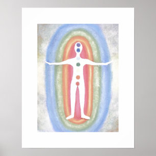 Póster Chakra Yoga sutil Energy Body Healing Reiki