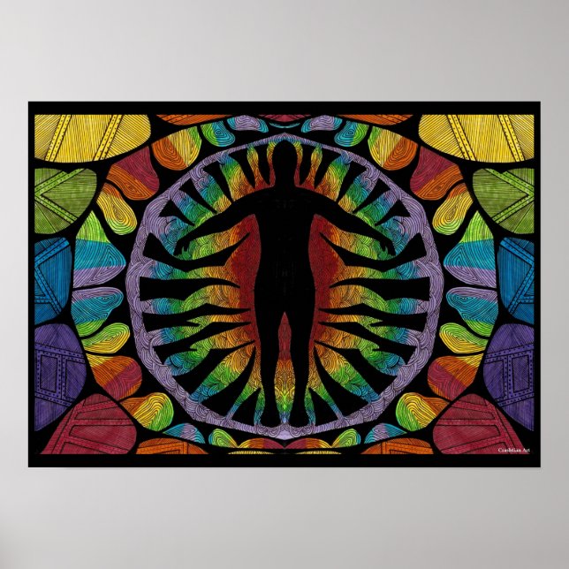 Póster Chakras arcoiris (Frente)