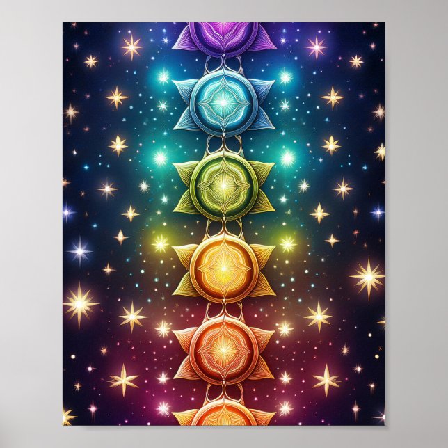 Póster Chakras coloridas (Frente)