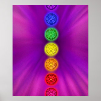 Póster Chakras coloridas