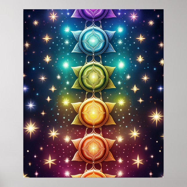 Póster Chakras espirituales místicas (Frente)