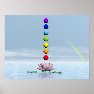 Póster Chakras y arco iris - 3D rinden