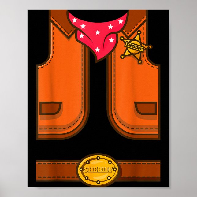 Póster Chaleco divertido de vaquero del sheriff occidenta (Frente)