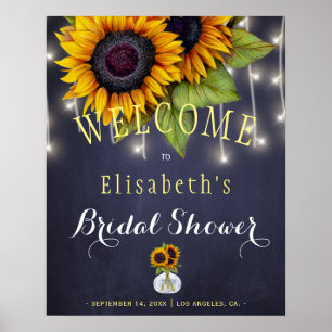 Póster Chaleta de la marina de girasol ducha de novia de 