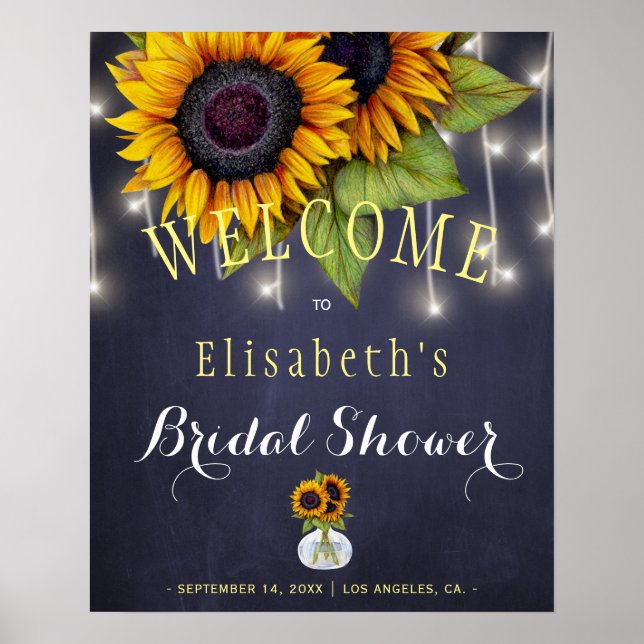 Póster Chaleta de la marina de girasol ducha de novia de  (Frente)