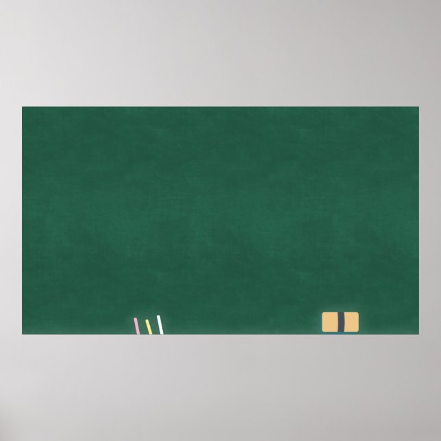 Póster Chalkboard chalk eraser classroom (Frente)