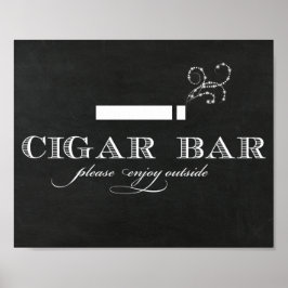 Póster Chalkboard Cigar Bar Sign