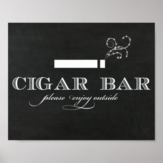Póster Chalkboard Cigar Bar Sign (Frente)