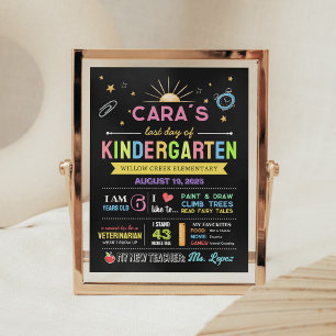 Póster Chalkboard de vuelta al colegio el Rótulo del día