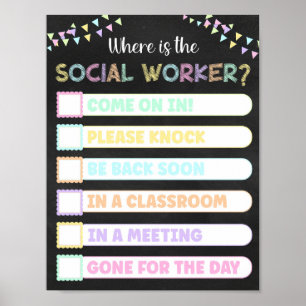 Póster Chalkboard donde está el Rótulo de la puerta del t
