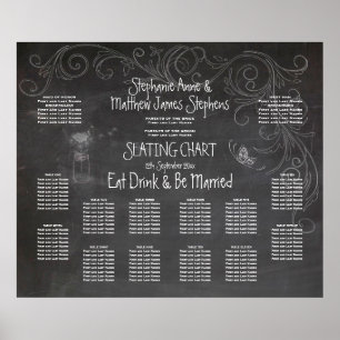 PÓSTER CHALKBOARD MASON JAR SEATING CHART