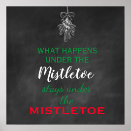 Póster Chalkboard Mistletoe Holiday