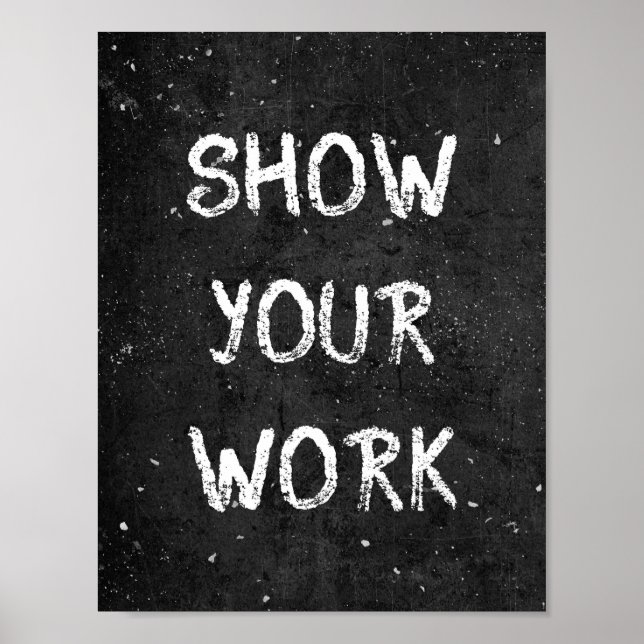 Póster Chalkboard Mostrar tu aula de trabajo (Frente)