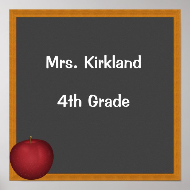 Póster Chalkboard personalizado con Apple (Frente)