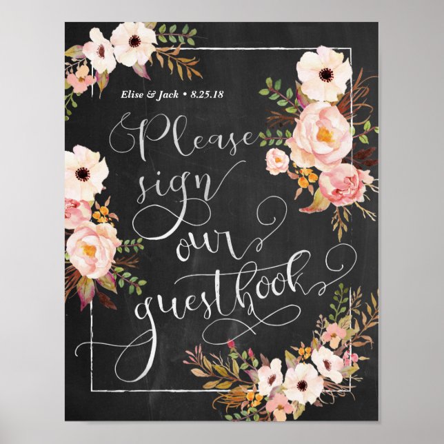 Póster Chalkboard Por favor, Rótulo a nuestro Poster del  (Frente)