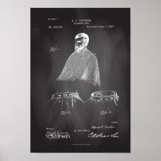 Póster Chalkboard, Poster de patentes de antigüedades de