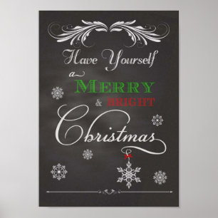 Póster Chalkboard - Que tengas una bella y dulce Navidad