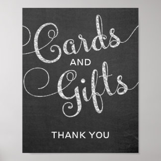 Póster Chalkboard Style Cards and Gifts Wedding Sign