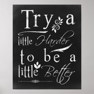 Póster Chalkboard Typography Motivational Print