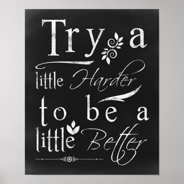Póster Chalkboard Typography Motivational Print (Frente)