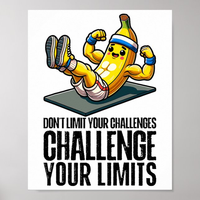 Póster Challenge Your Limits Bodybuilder Abdominal Muscle (Frente)