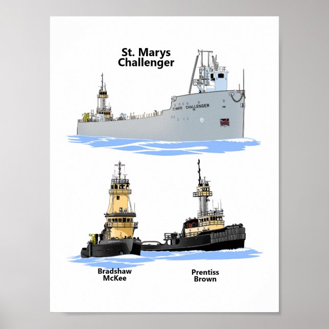 Póster Challenger y remolcadores (Frente)